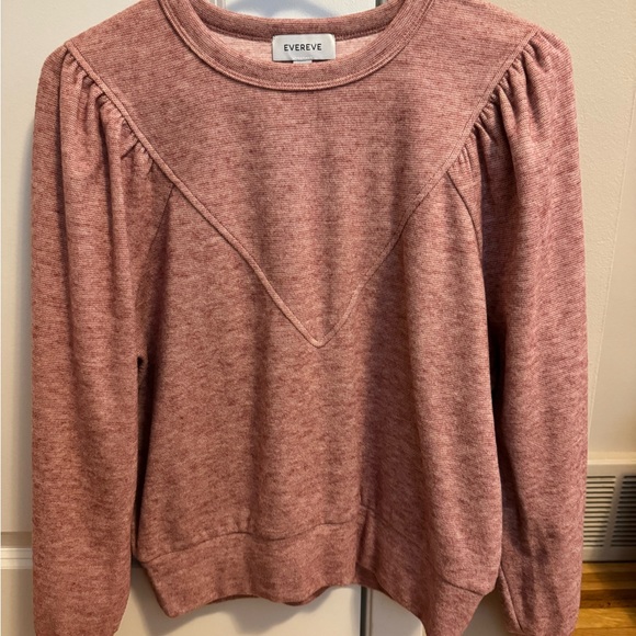 Evereve Kylar Pleated Sleeve Pullover Brick XS New Without Tags NWOT - Picture 1 of 4